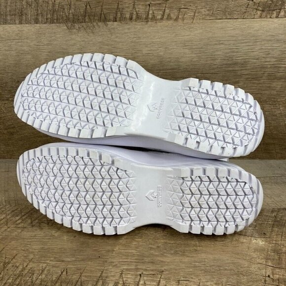 Converse Chuck Taylor All Star Lugged 2.0 Hi White LEATHER Shoes Womens 10.5 NEW - Picture 8 of 9